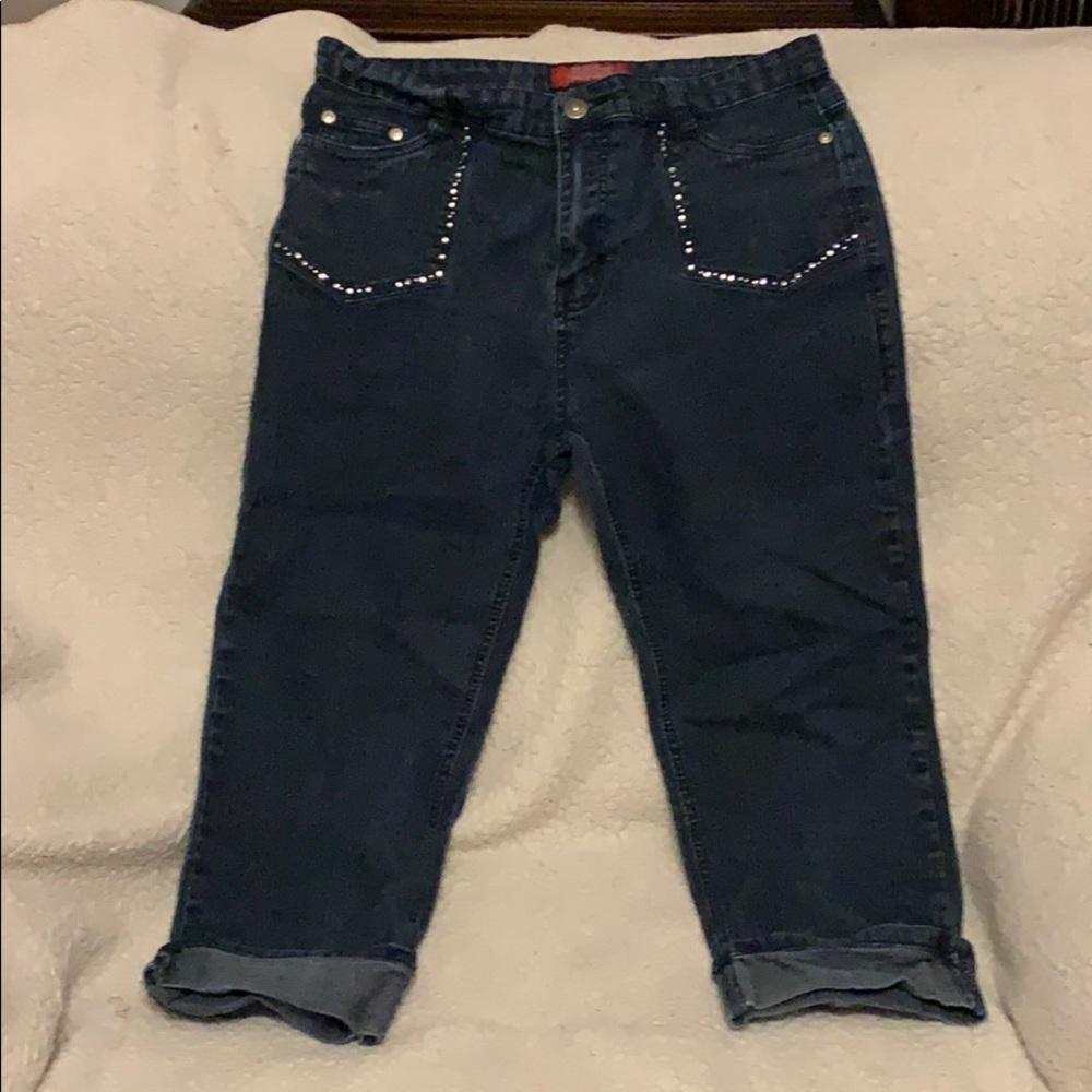 Blue jean capris